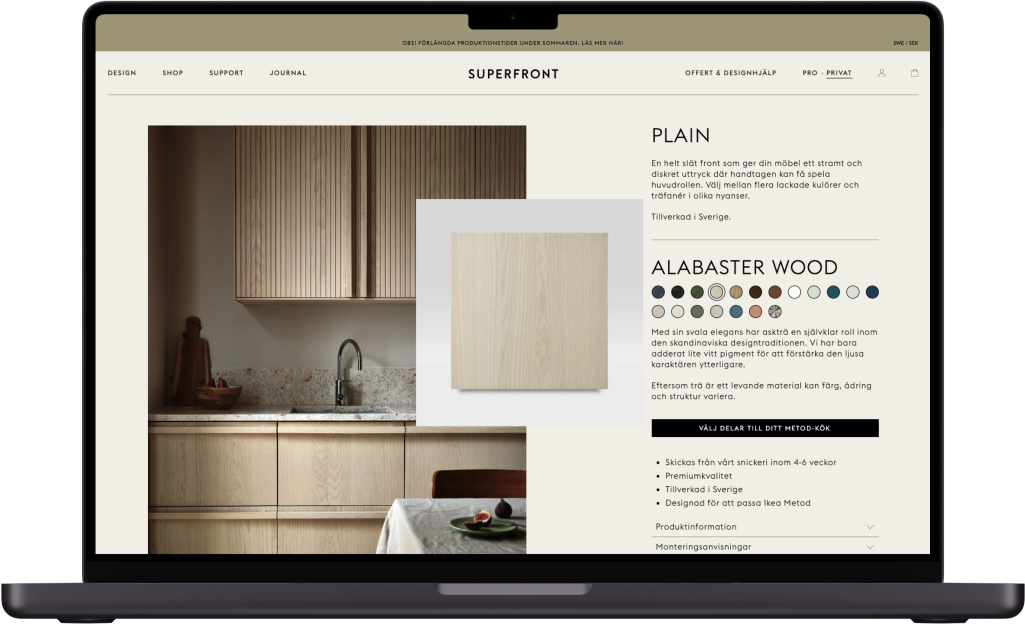 Fusion Commerce product page displayed on a laptop screen